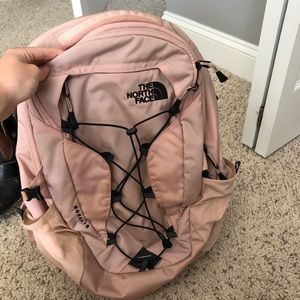 Pink north face backpack